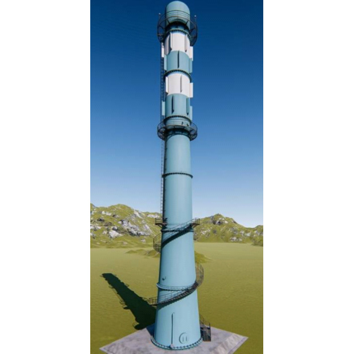 Pabrik Kimia Free Standing Steel Chimney